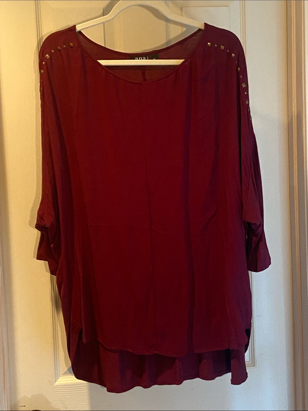 a.n.a Burgundy Studded Dolman Tunic